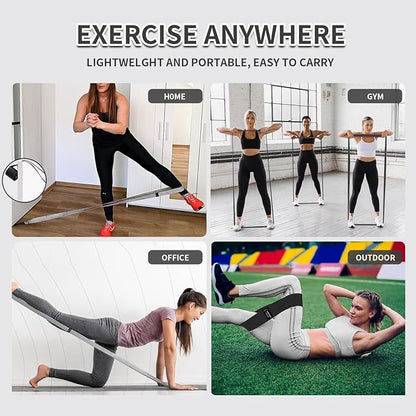 9 PCS Fabric Resistance Bands Set for Working Out, Non-Slip Exercise Booty Bands for Women & Men