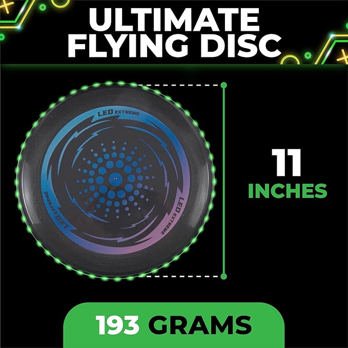 Toysery LED Light Up Fresbee - Glow in The Dark Fresbee for Kids and Adults, Flying Disc Adventure