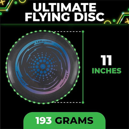 Toysery LED Light Up Fresbee - Glow in The Dark Fresbee for Kids and Adults, Flying Disc Adventure