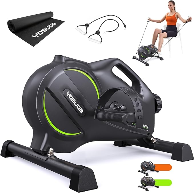 YOSUDA Under Desk Bike Pedal Exerciser - Magnetic Mini Exercise Bike for Arm/Leg Exercise, Desk