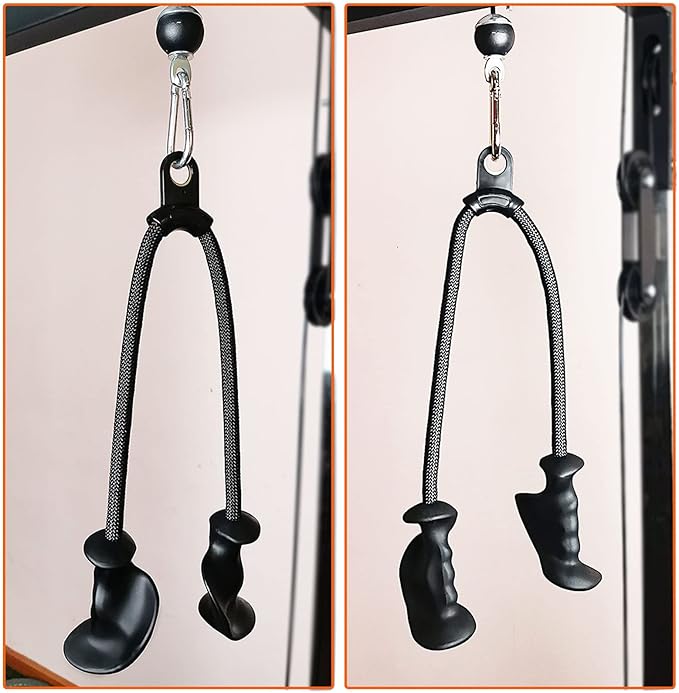Ergonomic Tricep Rope Pulldown Attachments, Upgraded 27 32 40 & 47 Inch Extra Long Triceps Rope