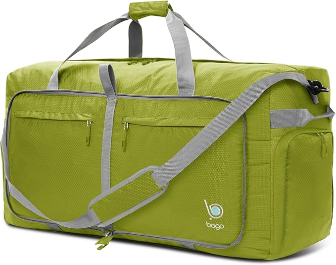 Bago Large Foldable Duffel Bags for Traveling Women & Men - 100L Packable Duffle Bag for Travel
