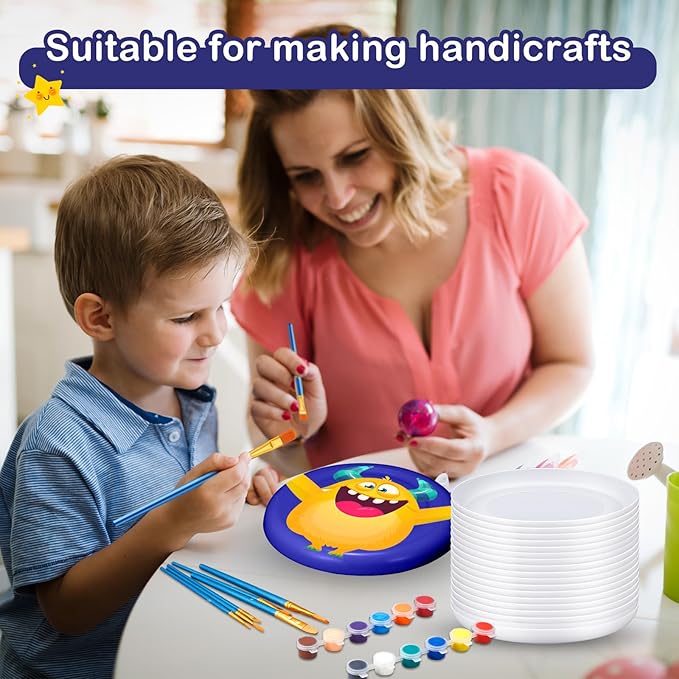 Tenceur 36 Pcs DIY Plastic Flying Disks Bulk 7 Inch Color Your Own White Flying Disc with 10