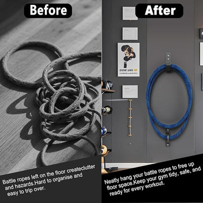 Battle Rope Wall Anchor Kit,Set with 1 Heavy Duty Battle Rope Wall Anchor and 1 Storage Hook,Battle
