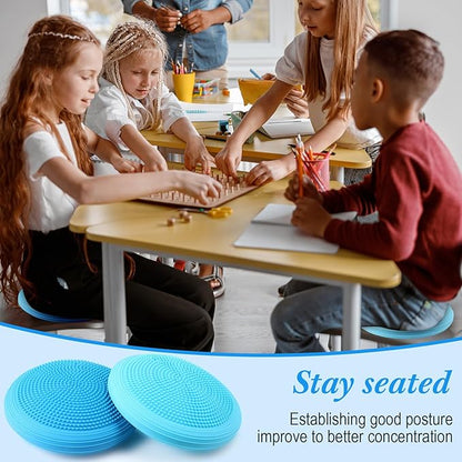 Libima 4 Pcs Wiggle Seat Inflated Wobble Cushion for Sensory Kid 13 Inches Balance Disc Flexible