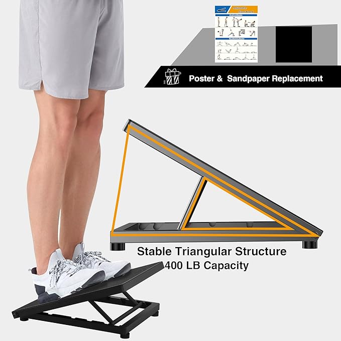 Professional Steel Slant Board Calf Stretcher Adjustable Balance Board with Non-Slip Surface for