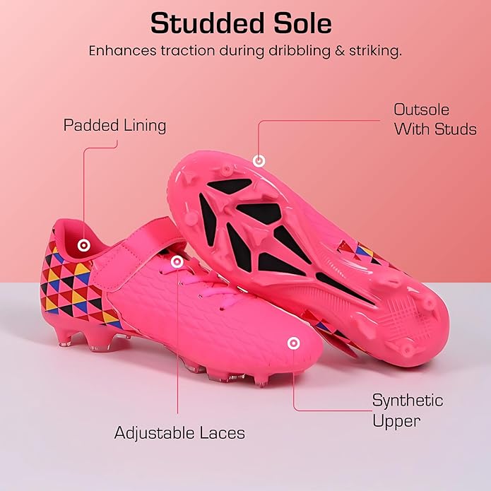Soccer Cleats for Kids & Youth | Lightweight Football Shoes for Firm Ground | Durable Girls & Boys