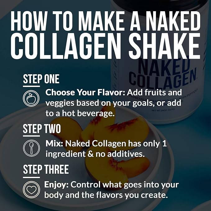 NAKED Caramel Collagen Peptides Protein Powder, 25 Servings, Pasture-Raised, Grass-Fed Hydrolyzed