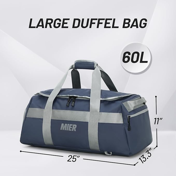 MIER Gym Bag for Men Large Duffel Backpack with Shoe Compartment, 60L Convertible Duffle Bags