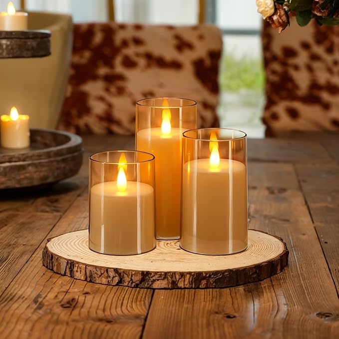 Homemory Realistic Flickering Flameless Candles, Battery Operated Candles with Remote Control and