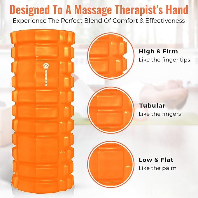 Deep Tissue Foam Roller - High-Density Muscle Massage Roller for Recovery, Pain Relief, Trigger