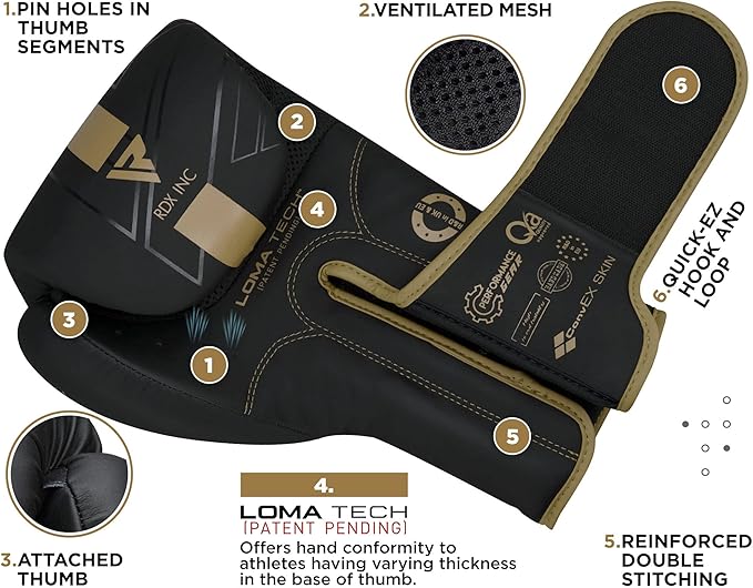 RDX Boxing Gloves, Pro Training Sparring, Maya Hide Leather, Muay Thai MMA Kickboxing, Men Women