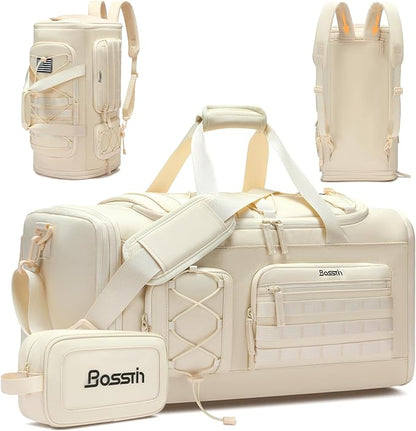 Bosstin Gym Bag for Women & Men, 45L Travel Duffle Sports Duffel Bag Gym Weekender Overnight