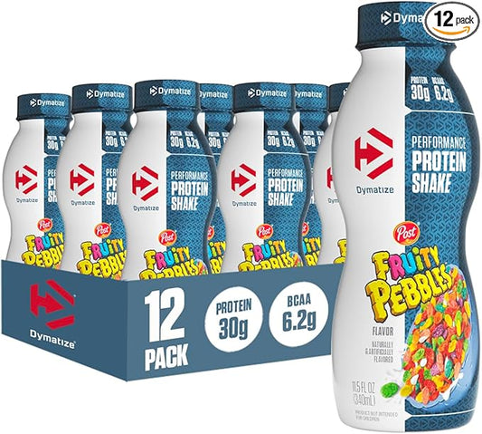 Dymatize Performance Protein Shake, Fruity Pebbles, 30g of Protein, 6.2g BCAA for Muscle Recovery