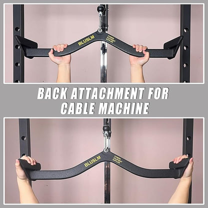 LAT Pull Down Bar for Cable Machine, LAT Pulldown Attachments T Bar V Bar Cable Attachment, Back