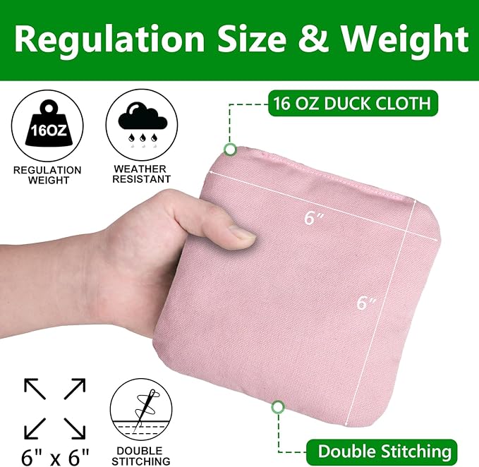 EunHo Cornhole Bags Set of 8 Regulation Size & Weight Corn Hole Bean Bags Official Professional All