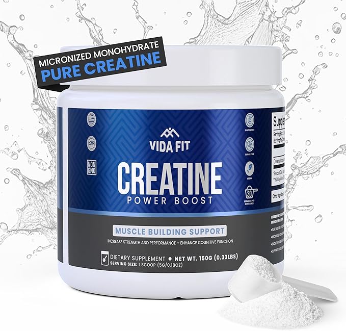 Micronized Creatine Monohydrate Powder, Vegan Creatine Powder Unflavoured, Supplements for Men