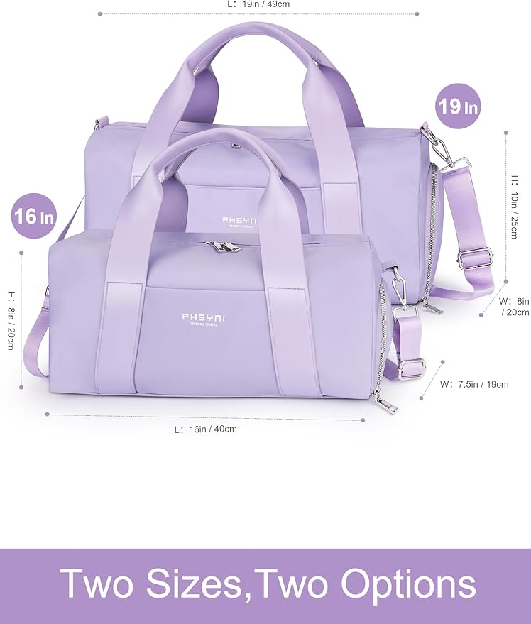 Gym Bag for Women Girls with Shoe Compartment & Wet Pocket - Duffle Bag for Travel Sports Fitness