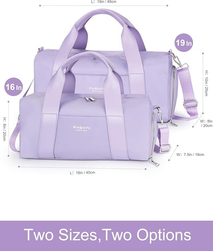 Gym Bag for Women Girls with Shoe Compartment & Wet Pocket - Duffle Bag for Travel Sports Fitness