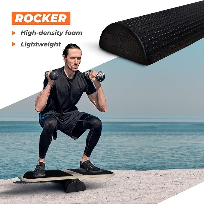 Yes4All Balance Board Sports Trainer, Surf Trainer Board With Adjustable Stoppers, Improve Core
