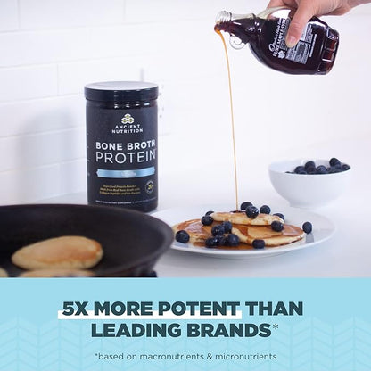 Ancient Nutrition Grass Fed, Cage Free, Bone Broth Protein Powder, 20g Protein, Hydrolyzed Collagen