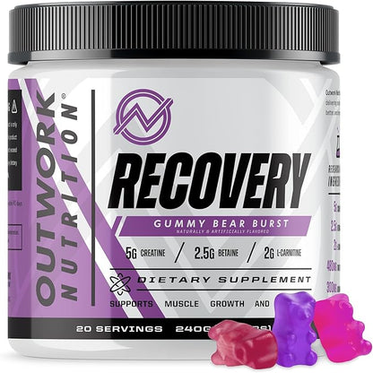 Outwork Nutrition Post Workout Recovery Powder - Creatine Monohydrate, KSM-66 Ashwagandha & Tart