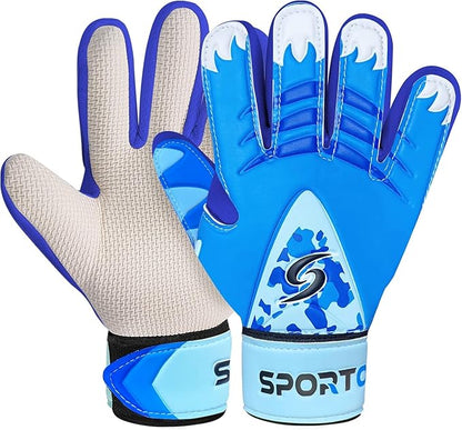 Sportout Kids Goalkeeper Gloves, Soccer Gloves with Double Wrist Protection and Non-Slip Wear