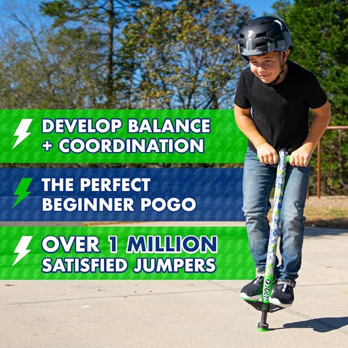 Flybar Pogo Stick for Kids, 40 to 80 Pounds, Perfect for Beginners, Easy Grip Foam Handles