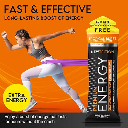 NewTrition® Extra Strength Energy Shots, 250mg Caffeine Energy Shots with Vitamin B & Amino Acids
