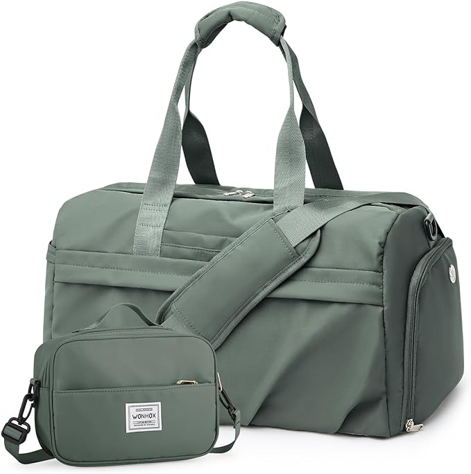 Gym Bag for Women Men, Sport Duffel Bag with Toiletry Bag & Shoe Compartment,Waterproof Travel