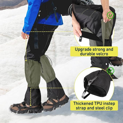 Gaiters for Hiking ??Waterproof and Breathable Leg Gaiters for Women and Men Boots, Adjustable