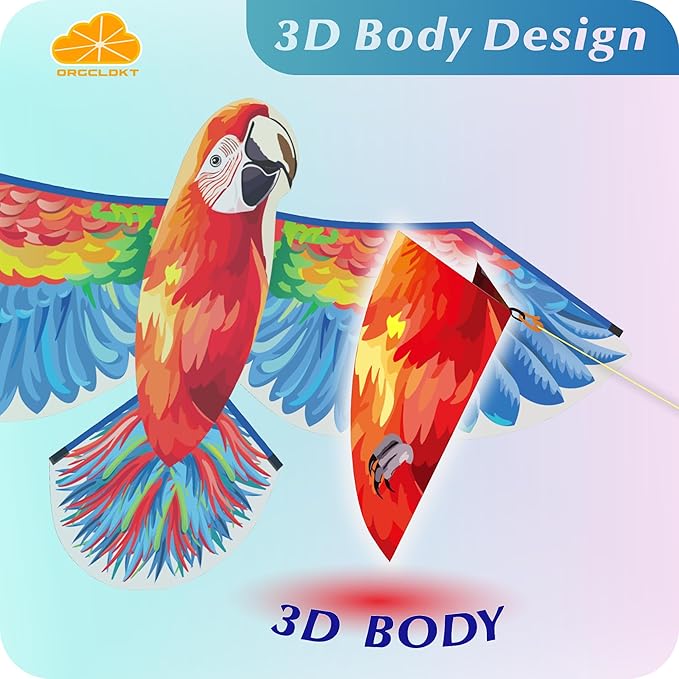 ORGCLDKT- 3D Lifelike Style Bird/Eagle Kite, Super Easy to Fly with, Ideal for Kids, Adults, Girls