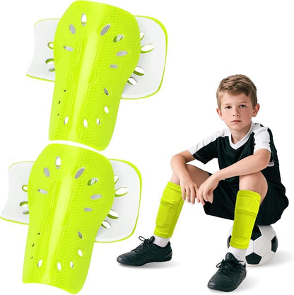 2 Pairs Shin Guards Soccer for Kids,Shin Pads Extra Lightweight Breathable Slide in Shin Guard for