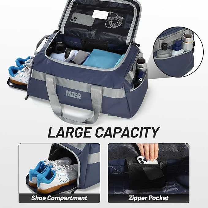 MIER Gym Bag for Men Large Duffel Backpack with Shoe Compartment, 60L Convertible Duffle Bags
