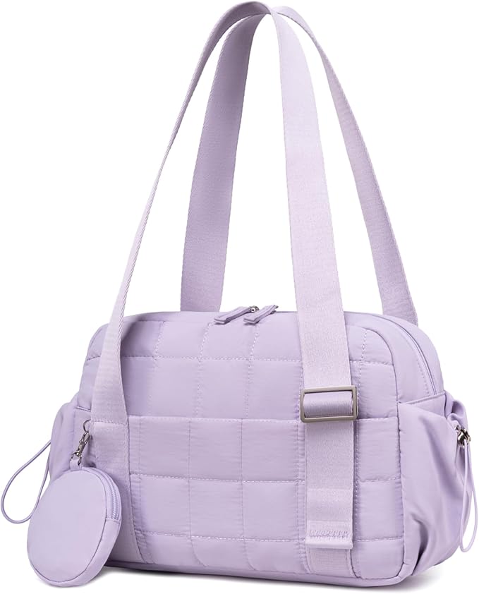 CAMTOP Mini Gym Bag for Women, Small Gym Tote Bag Puffy Quilted Sports Duffel Bag with Wet