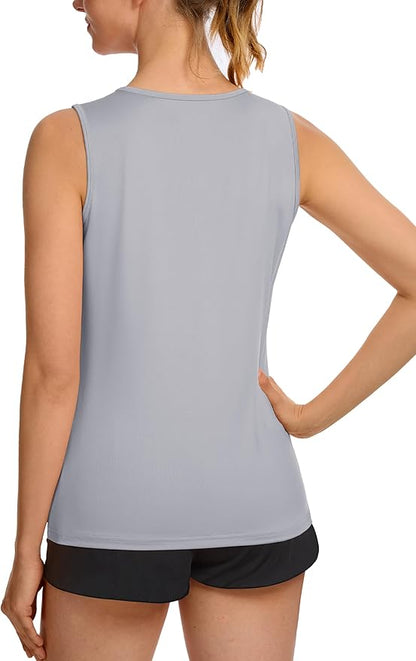 TACVASEN Women's UPF 80+ Workout Tank Top Sleeveless Quick Dry Sun Protection Hiking Athletic Gym