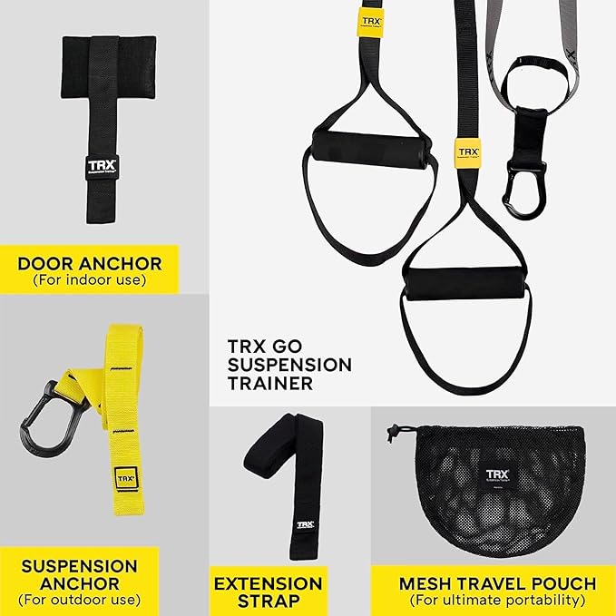 TRX GO Suspension Trainer, At Home, Portable Gym Workout, For Strength Training, Full Body Exercise
