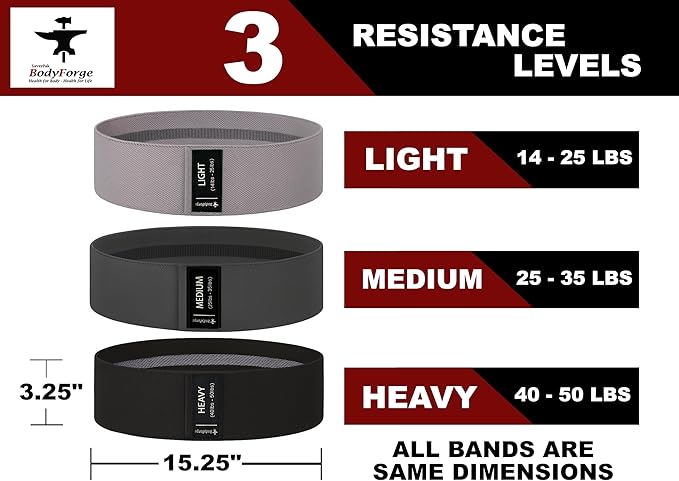 BodyForge Resistance Bands, Exercise Bands, Resistance Bands for Working Out, Work Out Bands with