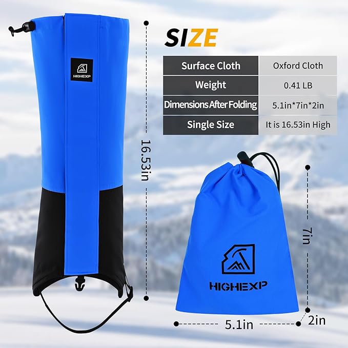 Leg Gaiters 100% Waterproof Adjustable Shoe Snow Boot Guard Gators for Hiking Shoe Cover Hunting