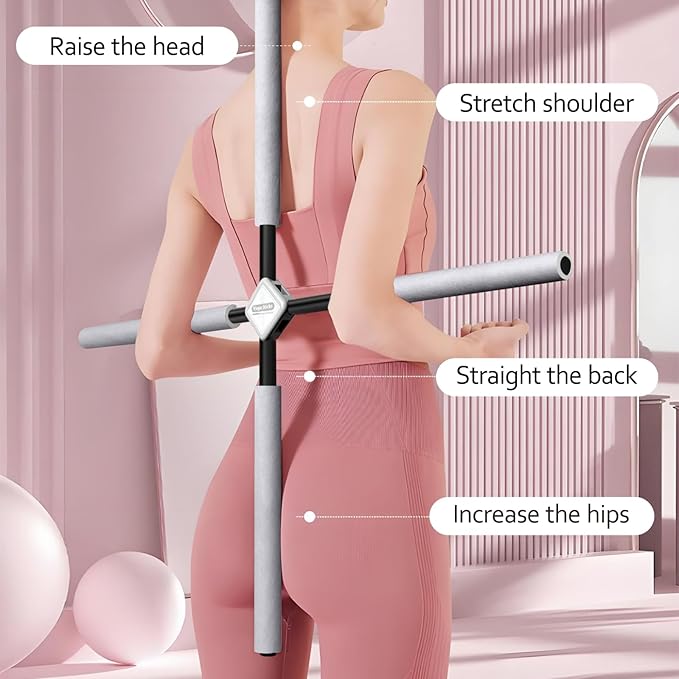 Back Straightener Posture Corrector|Yoga Stick Stretching Tool for Women and Men|Portable Posture