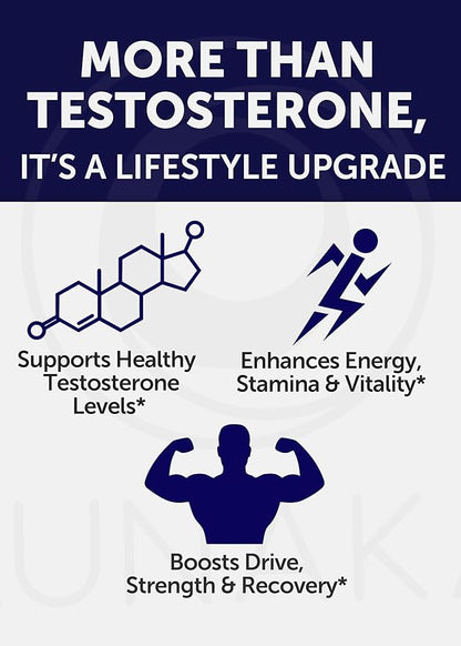 Lunakai USA Made Natural Testosterone Booster for Men with Tongkat Ali, Ashwagandha & Shilajit
