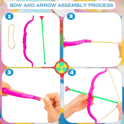 60 Pack Kids Bow and Arrow Sets Mini Bow and Toy Arrow Small Archery Bow Shooter for Kids Sports