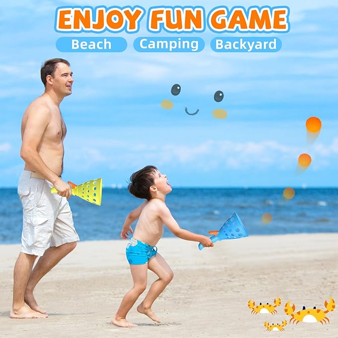 punkdog Pop and Catch Ball Game with 15 Ping Pong Balls, 5 Glow Balls and 6 Catch Launcher Baskets