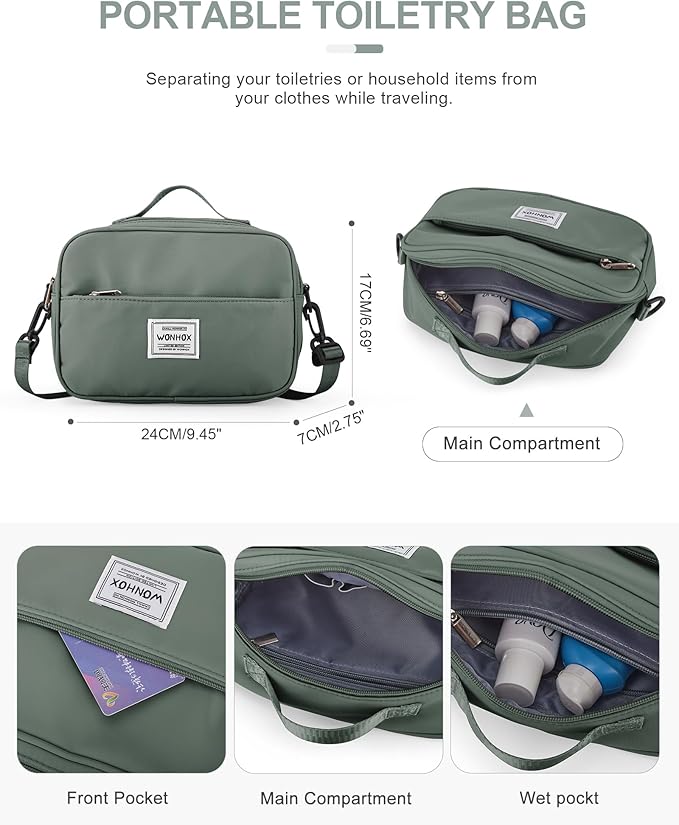 Gym Bag for Women Men, Sport Duffel Bag with Toiletry Bag & Shoe Compartment,Waterproof Travel