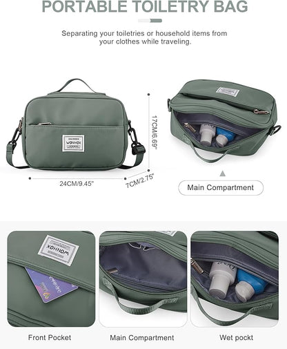 Gym Bag for Women Men, Sport Duffel Bag with Toiletry Bag & Shoe Compartment,Waterproof Travel