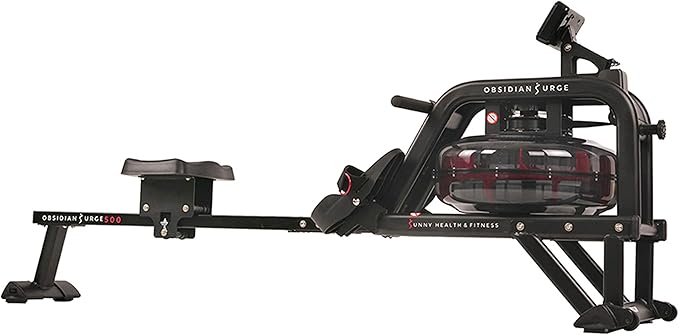 Sunny Health & Fitness Premium Water Rower w/Intensive Dynamic Real-Time Resistance, 300 LB
