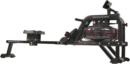Sunny Health & Fitness Premium Water Rower w/Intensive Dynamic Real-Time Resistance, 300 LB