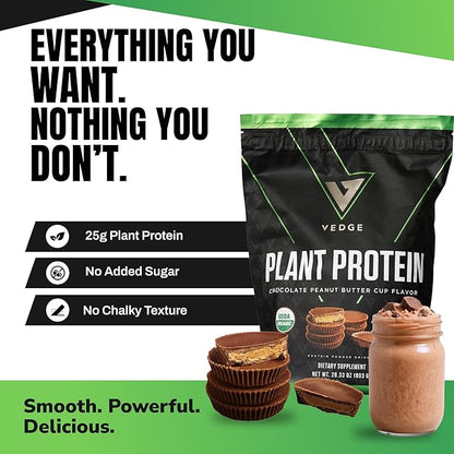 vedge Vegan Protein Powder - Plant Protein Powder with Pea, Pumpkin & Sunflower - USDA Organic