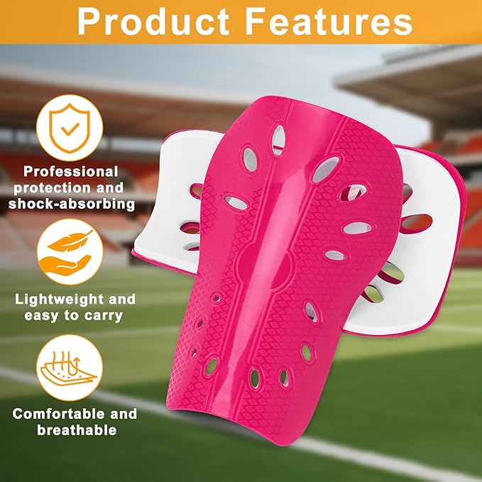 2 Pairs Shin Guards Soccer for Kids,Shin Pads Extra Lightweight Breathable Slide in Shin Guard for