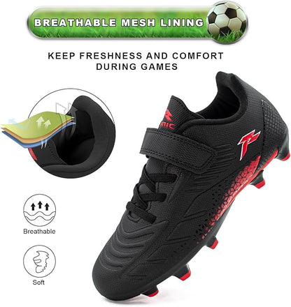 RUNIC Kids Soccer Cleats for Boys and Girls - Small and Big Kid Athletic Outdoor Football Shoes